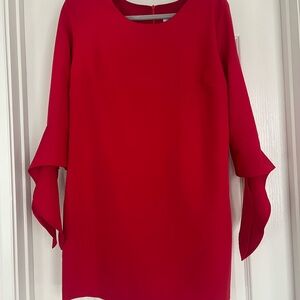 Chic Long Sleeve Red Dress